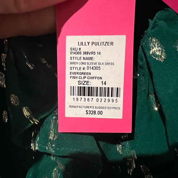 🛑SOLD🛑 NWT Lilly Pulitzer Birdy Long Sleeve Silk Dress - Size 14 - Picture 3 of 4